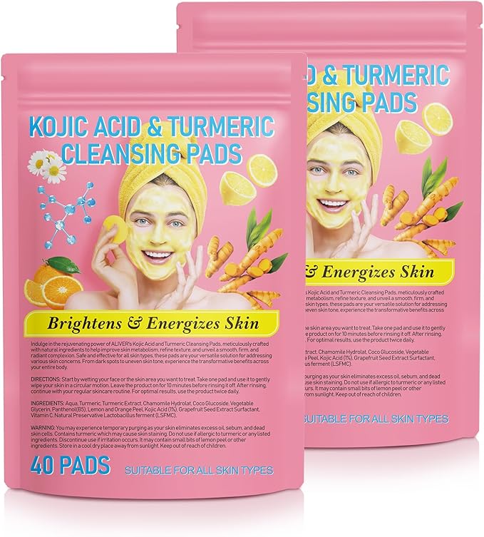 Turmeric Kojic Acid Cleansing Pads (40pc)